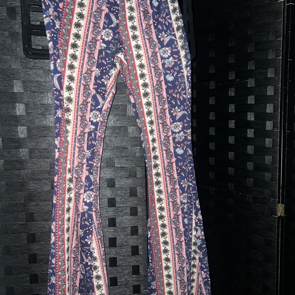 Fashionnova Bohemian Floral Striped Flared Pants